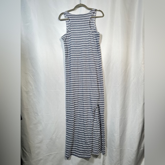 STS Sail To Sable Striped Racerback Maxi Dress Cotton Blend Medium Navy White - Picture 4 of 7